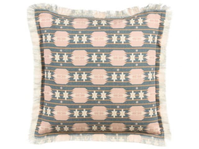 Beliani Throw Cushion Dianthus 60 X 60 Cm Multicolour Geometric Pattern