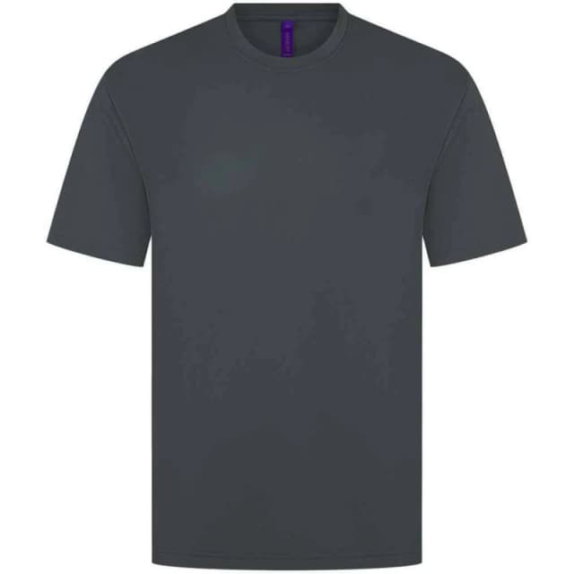 Henbury Mens CoolPlus Moisture Wicking T-Shirt in Charcoal Size: XS Charcoal Male XS