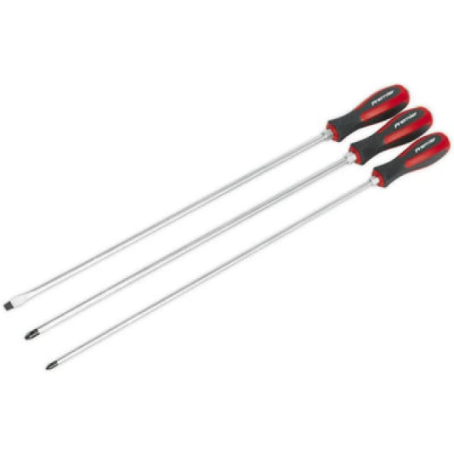 Loops 3 PACK Hammer Through Screwdriver Set - 450mm EXTRA LONG Hammer Strike Caps Multi
