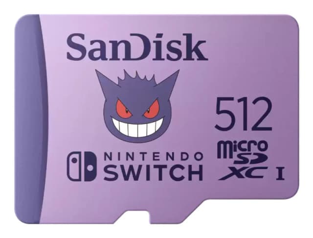 SanDisk 512GB Pokemon Gengar microSD Card SDSQXAO-512G-GN6ZK
