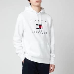 Tommy Hilfiger Mens Flag Hoody - White - L