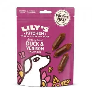 Lily's Kitchen Duck and Venison Sausages Dog Treats 70g
