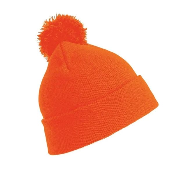 Result Pom Pom Beanie in Orange Orange Unisex One Size