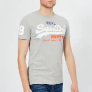 Superdry Mens Vintage Logo Tri T-Shirt - Montana Grey Grit - XXL - Grey