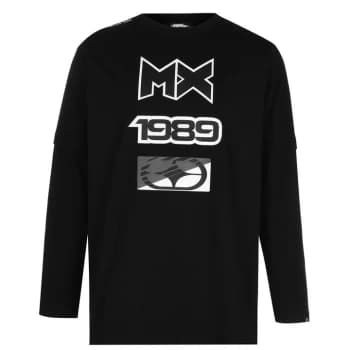 No Fear Mock Long Sleeve T Shirt Mens - Black