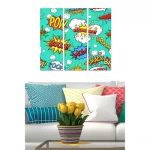 MDFMK9839 Multicolor Decorative MDF Painting (3 Pieces)