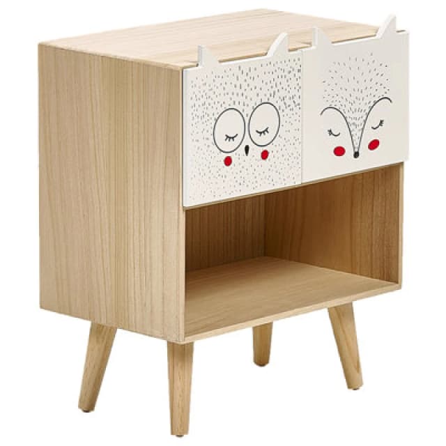 Beliani 2 Drawer Bedside Table Rupert Light Brown