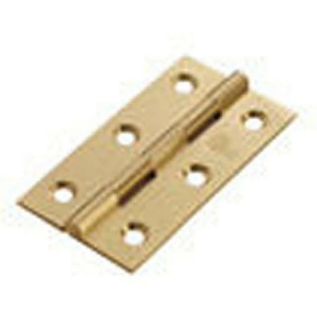 Loops PAIR 76 x 40 x 1.5mm Solid Drawn Brass Butt Hinge Satin Brass Interior Door Metallics