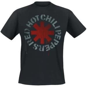 Red Hot Chili Peppers - Stencil Mens Large T-Shirt - Black