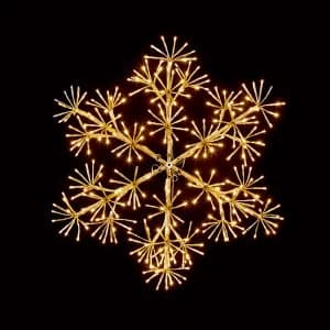 Premier Decorations 60cm Gold Starburst Snowflake 300 Warm White LEDs