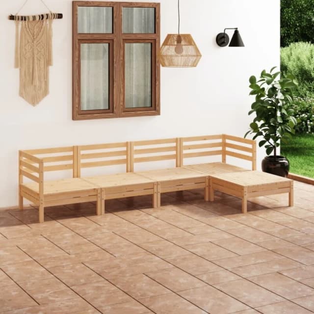 VIDAXL 5 Piece Garden Lounge Set Solid Pinewood Vidaxl 8720286685594