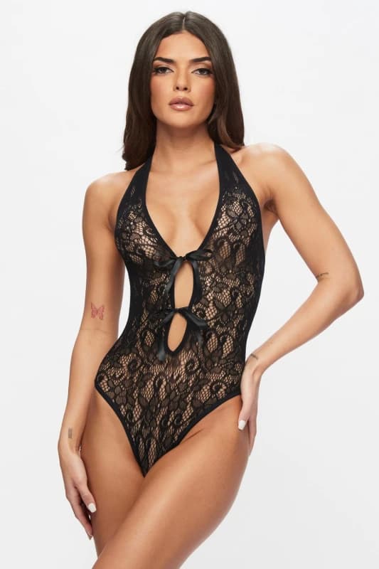 Ann Summers Womens Extravaganza Crotchless Body in Black Size: XS/S Black Female XS/S