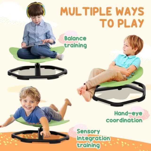 AIYAPLAY Spinning Chair for Autism, Sensory Spinning Chair Green