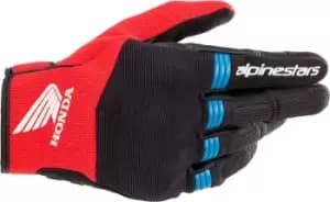 Alpinestars Honda Copper Motorcycle Gloves, black-red-blue, Size XL, black-red-blue, Size XL
