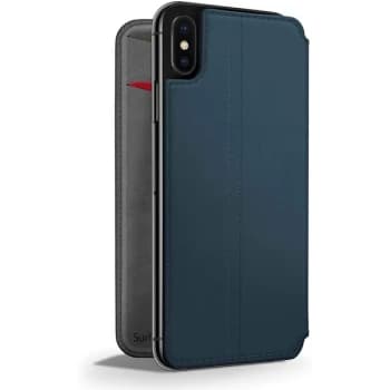 Twelve South SurfacePad for iPhone XS Slim luxury leather folio with wake/sleep functionality (teal)