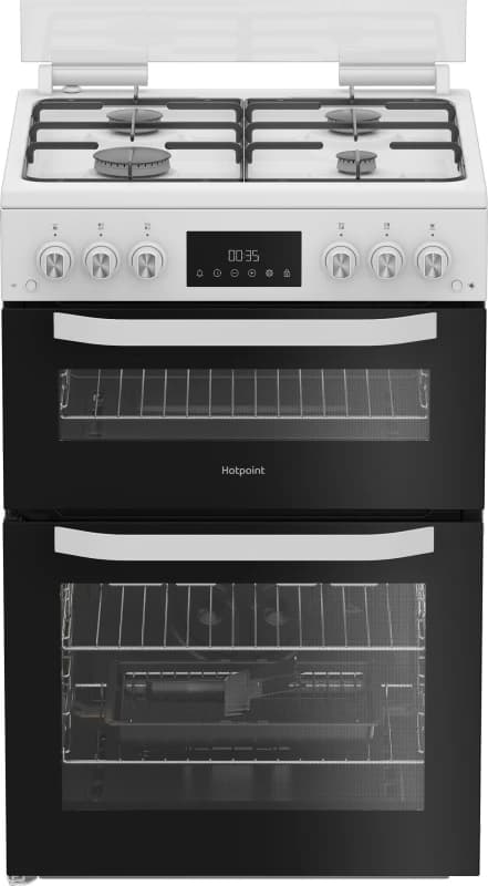 Hotpoint HTG6GDCW 60cm wide Single Oven Gas Cooker - White