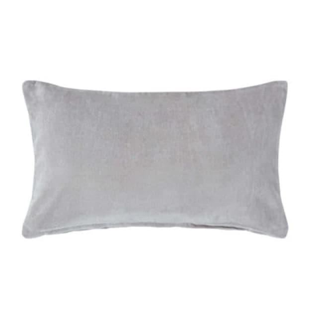 Homescapes Light Grey Velvet Rectangular Cushion Cover, 30 X 50 Cm