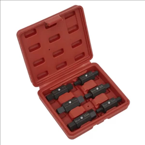 Genuine SEALEY AK658 Oil Drain Plug Key Set 6pc Double End