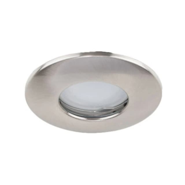 ValueLights Downlight Fire Rated IP65 Ceiling Light Fitting 4 Pack With Warm White Bulbs Silver