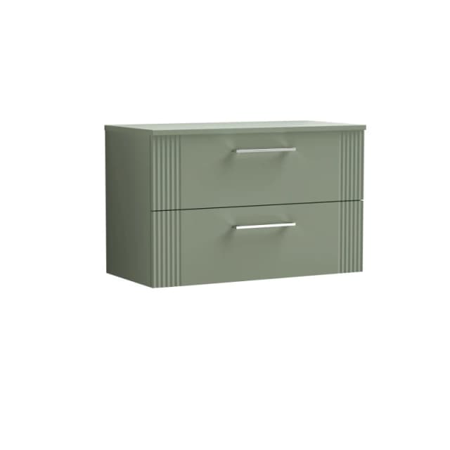 Balterley 2 Drawer Wall Hung Vanity Colour Match Worktop Green 800mm Green