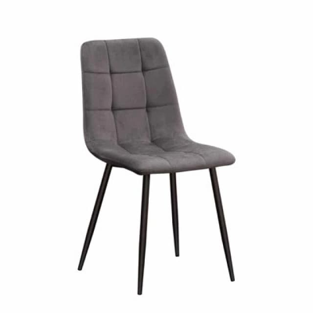 MSL GREY FABRIC CHAIR BLACK METAL LEGS