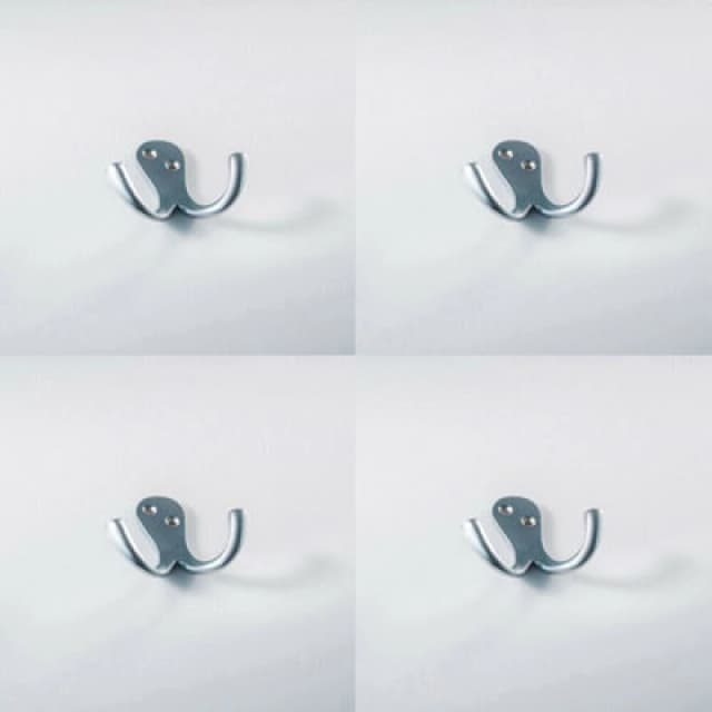 Loops 4x Victorian One Piece Double Bathroom Robe Hook 26mm Projection Satin Chrome Multi