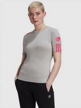 Adidas Originals 3D Trefoil T-Shirt - Grey/Pink
