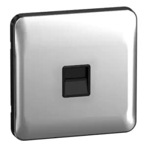 Schneider LSD Data 1 Gang RJ45 Cat5e Black Insert Polished Chrome - GGBL7071C5BPCS