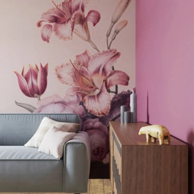 Art For The Home Antique Floral Soft Blush Fixed Size Mural Wall Murals One Size Pink 71816706000