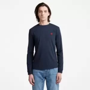 Timberland Dunstan River Ls T-Shirt For Men In Navy Dark Blue, Size M