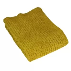 Lilya Knitted Throw Ochre