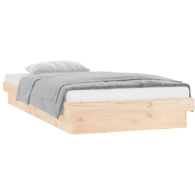 VIDAXL LED Bed Frame without Mattress 90x200cm Solid Wood Vidaxl 8720287071457