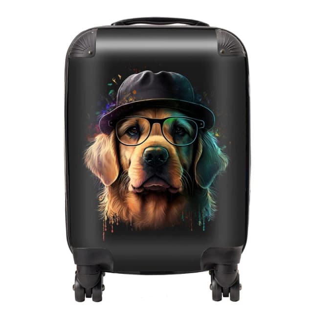 Warren Reed Designer Golden Retriever Dog Splashart Suitcase - Large