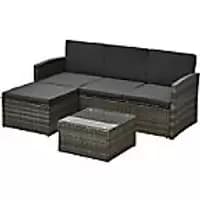 Outsunny Rattan Sofa Set 860-116V70 Grey
