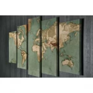 BC046 Multicolor Decorative Canvas Painting (5 Pieces)
