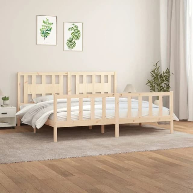 VIDAXL Bed Frame without Mattress Solid Wood Pine 200x200cm vidaXL 3188186