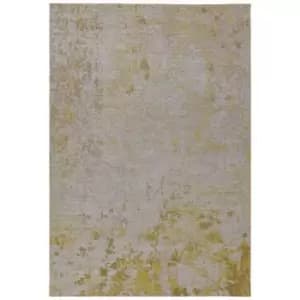 Dara Abstract Modern Kitchen Garden Flatweave Outdoor Indoor Ochre Rug Floor Mat X-Large 200 x 290cm (6'7"x9'6")