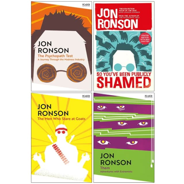 Jon Ronson 4 Books Bundle Collection Set (The Psychopath Test, So You've Been Publicly Shamed) Jon Ronson Books