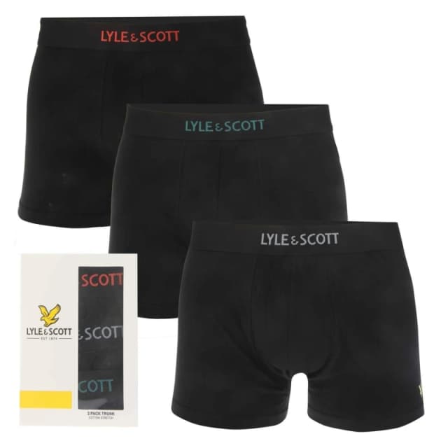 Lyle and Scott Devon 3 Pack Boxer Shorts Black male S