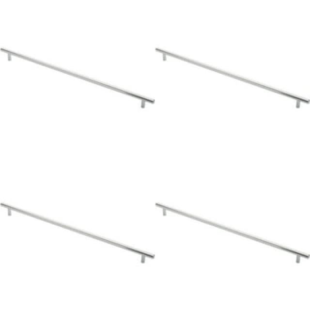 Loops 4x Round T Bar Cabinet Pull Handle 508 x 12mm 448mm Fixing Centres Chrome Multi unisex