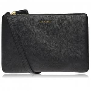 Ted Baker Soft Leather Body Bag - BLACK