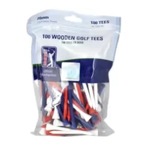 PGA Tour Wooden Golf Tees 7cm - Multi