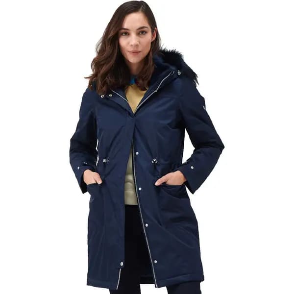 Regatta Womens Lellani Waterproof Insulated Parka Coat 10 - Bust 34' (86cm) NAVY RWP374-540-10