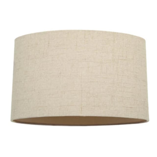 Happy Homewares Contemporary And Sleek Taupe Stitched Effect Linen Fabric Oval Lamp Shade