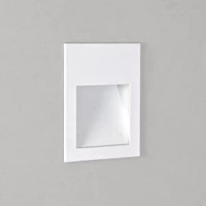 LED 1 Light Outdoor Small Recessed Square Marker Wall Light White IP65