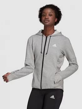 adidas Motion Hooded Track Top - Medium Grey Heather, Size L, Women