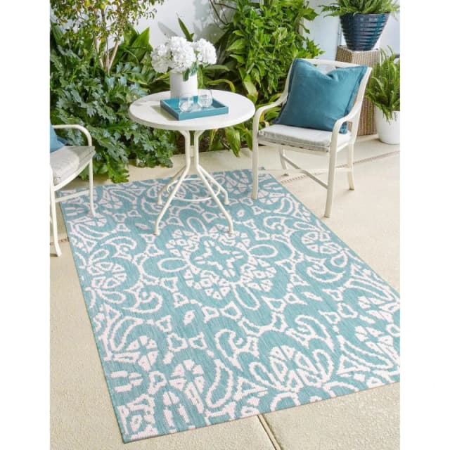 Rugstyle SUMMER BREEZE FLEUR DE LYES Aqua unisex 100x150cm