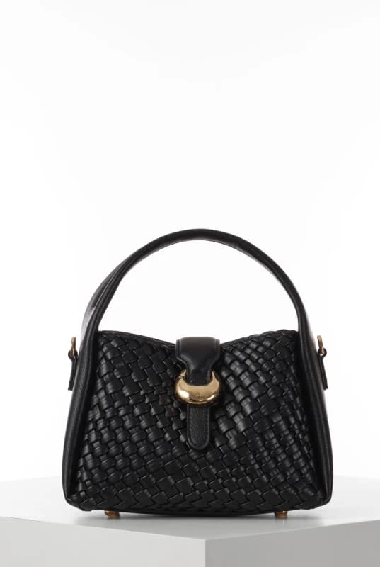 Luella Grey Womens 'Maggie' Black Weave Crossbody Black Female One Size