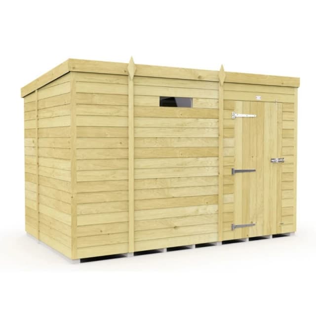 Buttercup Farm 9 x 6 Feet Pent Security Shed - Single Door - L178 x W276 x H201cm in Brown Brown Unisex