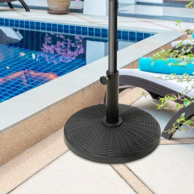 Outsunny 11.5kg Patio Weighted Umbrella Base Parasol Holder Outdoor Stand Black